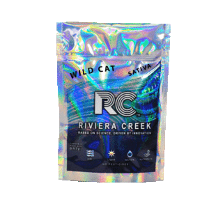 Riviera Creek medical marijuana strain packaging, Wild Cat sativa. Chocolate Thai and Cannalope Haze. Chemdawg, I-95 and Mandarin Cookies.
