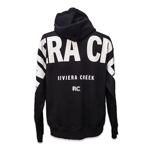 Riviera Creek Branded Black and White Hoodie